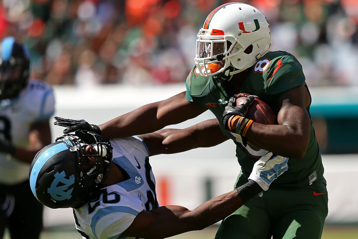 Miami Hurricanes football game in progress