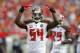 Tampa Bay Buccaneers outside linebacker Lavonte David (54) celebrates with the crowd during an NFL game against the St. Louis Rams at Raymond James Stadium in Tampa, Fla. on Sunday, Sept. 14, 2014. (Jeff Haynes/AP Images for Panini)