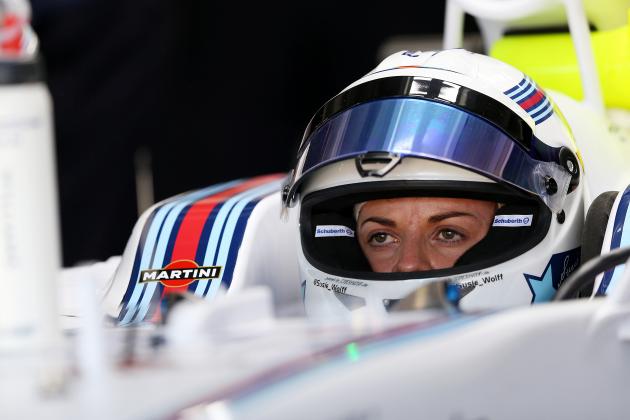 HOCKENHEIM, GERMANY - JULY 18: Development driver Susie Wolff of Great Britain and Williams sits in her car in the garage during practice ahead of the German Grand Prix at Hockenheimring on July 18, 2014 in Hockenheim, Germany. (Photo by Mark Thompson/Getty Images)