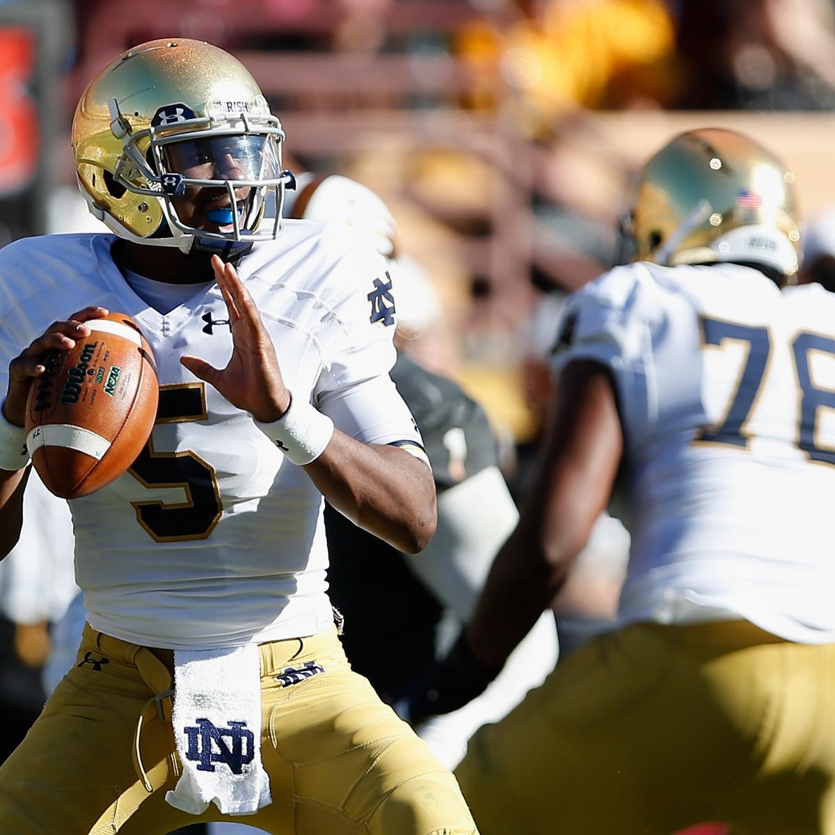 Notre Dame Football Irish's Bowl Game a Preview of 2015 QB Battle