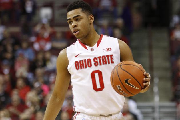 Ohio State's D'Angelo Russell drives the ball against Morehead State during an NCAA college basketball game in Columbus, Ohio, Saturday, Dec. 13, 2014. Ohio State won 87-71. (AP Photo/Paul Vernon)