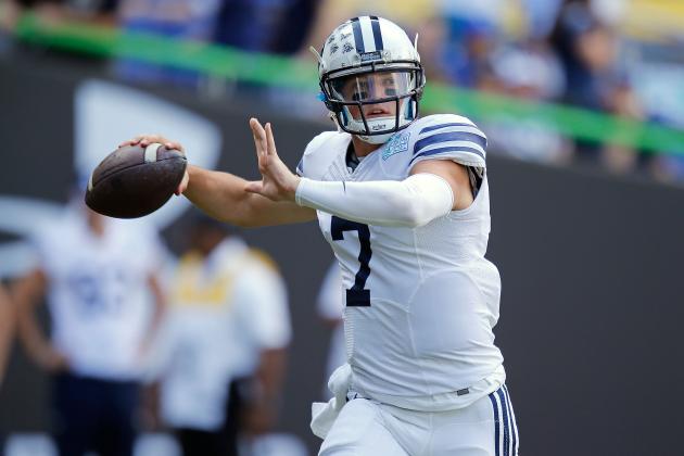 MIAMI, FL - DECEMBER 22: Christian Stewart #7 of the Brigham Young Cougars warms up before the game against the Memphis Tigers at Marlins Park on December 22, 2014 in Miami, Florida.  (Photo by Rob Foldy/Getty Images)