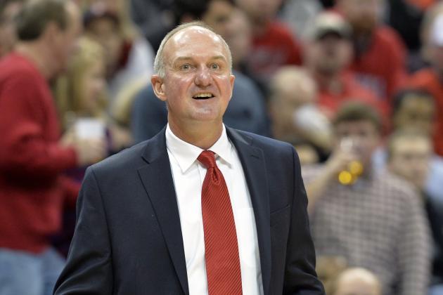 Ohio State coach Thad Matta watches action against No. 5 Louisville during the first half of an NCAA college basketball game Tuesday, Dec. 2, 2014, in Louisville, Ky. (AP Photo/Timothy D. Easley)