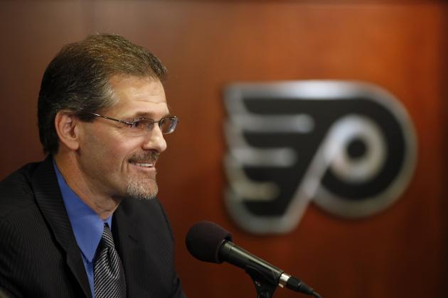 New Philadelphia Flyers general manager Ron Hextall speaks during an NHL hockey news conference, Wednesday, May 7, 2014, in Philadelphia. (AP Photo/Matt Slocum)
