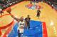 AUBURN HILLS, MI - JANUARY 4: DeMarcus Cousins #15 of the Sacramento Kings goes up for a shot against the Detroit Pistons on January 4, 2015 at the Palace of Auburn Hills in Auburn Hills, Michigan. NOTE TO USER: User expressly acknowledges and agrees that, by downloading and or using this Photograph, user is consenting to the terms and conditions of the Getty Images License Agreement. Mandatory Copyright Notice: Copyright 2014 NBAE (Photo by Allen Einstein/NBAE via Getty Images)