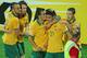 MELBOURNE, AUSTRALIA - JANUARY 09: Massimo Luongo of the Socceroos is congratulated by Tim Cahill and his teammates after scoring a goal during the 2015 Asian Cup match between the Australian Socceroos and Kuwait at AAMI Park on January 9, 2015 in Melbourne, Australia. (Photo by Scott Barbour/Getty Images)