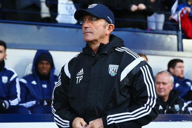 WEST BROMWICH, ENGLAND - JANUARY 10:  Tony Pulis head coach of West Bromwich Albion looks on prior to the Barclays Premier League match between West Bromwich Albion and Hull City at The Hawthorns on January 10, 2015 in West Bromwich, England.  (Photo by Clive Mason/Getty Images)