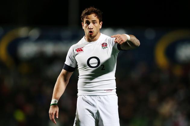 HAMILTON, NEW ZEALAND - JUNE 21:  Danny Cipriani of England reacts during the International Test match between the New Zealand All Blacks and England at Waikato Stadium on June 21, 2014 in Hamilton, New Zealand.  (Photo by Anthony Au-Yeung/Getty Images)