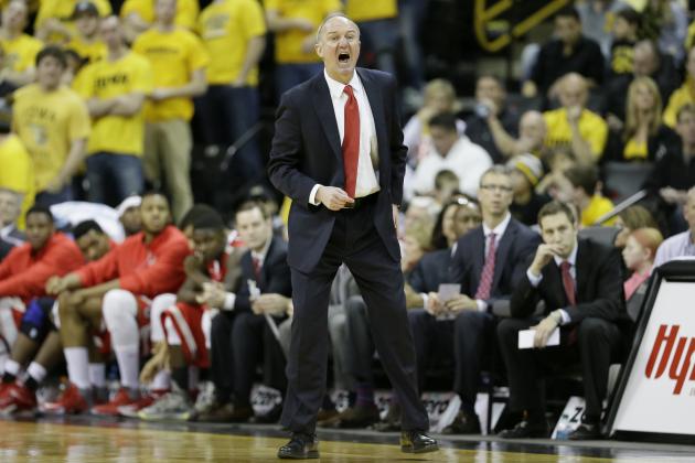 Ohio State head coach Thad Matta shouts to his team during the second half of an NCAA college basketball game against Iowa, Saturday, Jan. 17, 2015, in Iowa City, Iowa. Iowa won 76-67. (AP Photo/Charlie Neibergall)