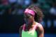 MELBOURNE, AUSTRALIA - JANUARY 22: Serena Williams of the United States reacts to a point in her second round match against Vera Zvonareva of Russia during day four of the 2015 Australian Open at Melbourne Park on January 22, 2015 in Melbourne, Australia. (Photo by Scott Barbour/Getty Images)