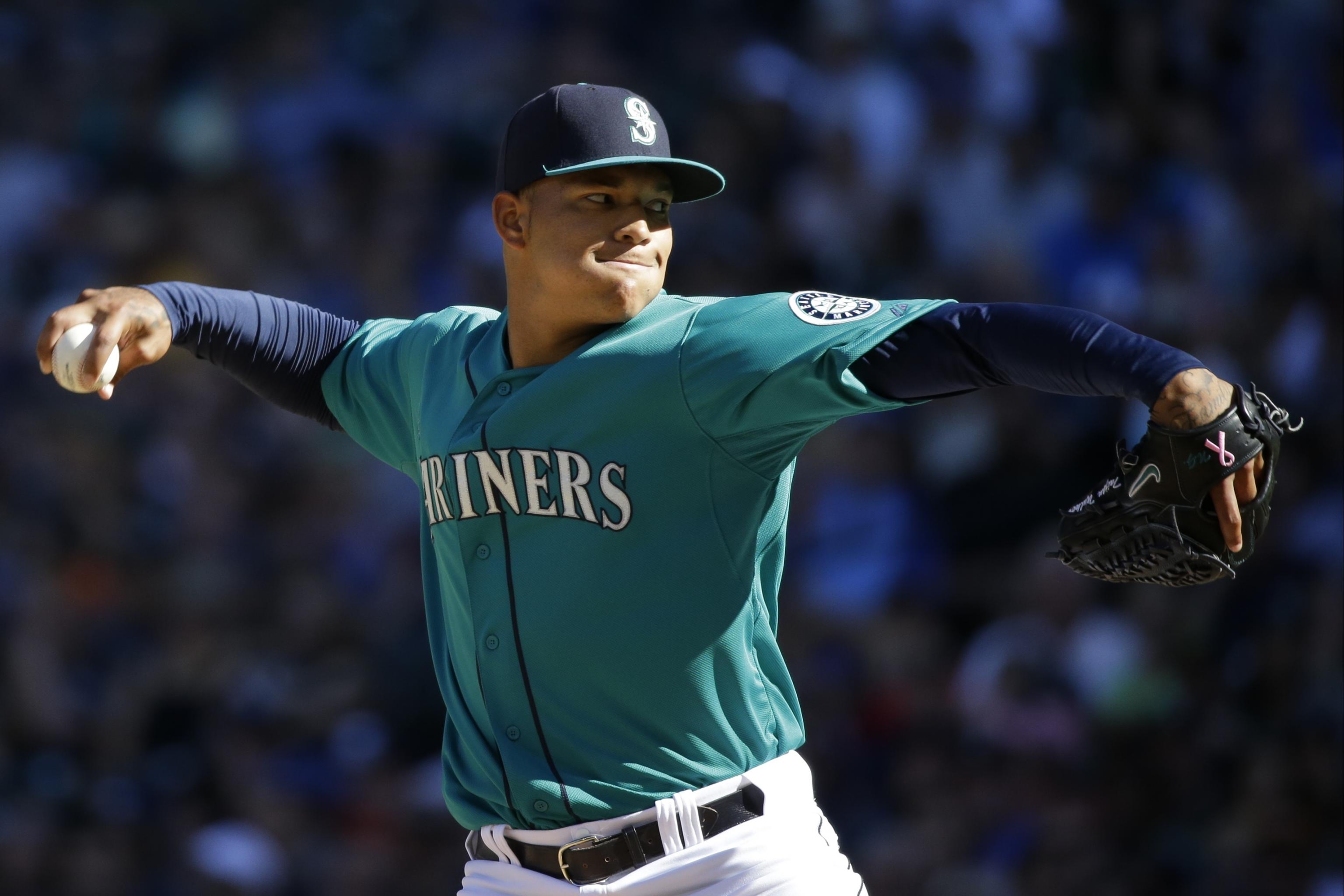 Seattle Mariners, from left, Taijuan Walker, James Paxton, Charlie