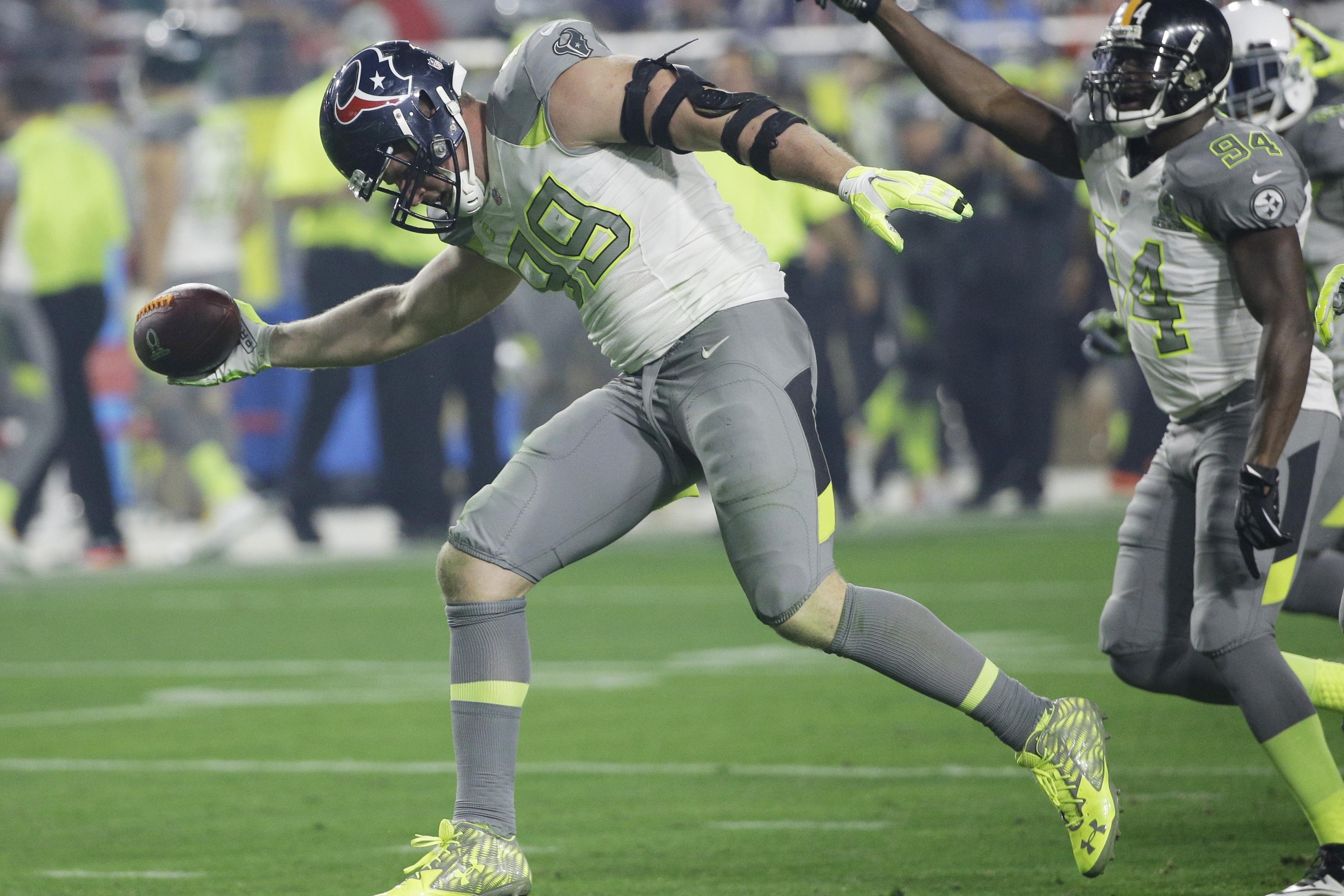 J.J. Watt shines amongst peers at Pro Bowl  Houston texans football,  Texans football, Jj watt