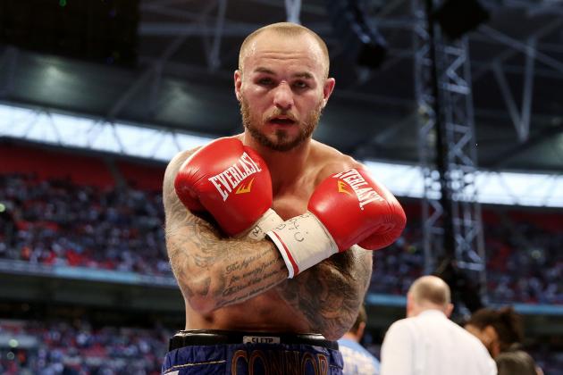 LONDON, ENGLAND - MAY 31:  Kevin Mitchell celebrates his victory over Ghislain Maduma during their World Lightweight Final Eliminator bout at Wembley Stadium on May 31, 2014 in London, England.  (Photo by Scott Heavey/Getty Images)