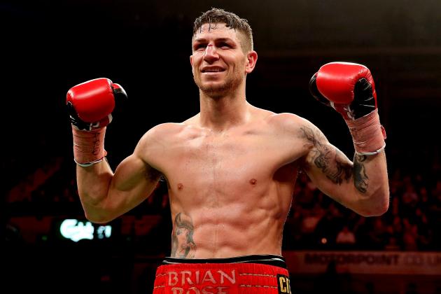 SHEFFIELD, ENGLAND - OCTOBER 26:  Brian Rose celebrates his victory over Javier Maciel during their Final Eliminator for WBO World Light Middleweight Championship bout at Motorpoint Arena on October 26, 2013 in Sheffield, England.  (Photo by Scott Heavey/Getty Images)