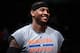 NEW YORK, NY - FEBRUARY 6: Carmelo Anthony #7 of the New York Knicks warms up before the start of the second half against the Brooklyn Nets on February 6, 2015 at the Barclays Center in the Brooklyn borough of New York City. NOTE TO USER: User expressly acknowledges and agrees that, by downloading and or using this Photograph, user is consenting to the terms and conditions of the Getty Images License Agreement. Mandatory Copyright Notice: Copyright 2015 NBAE (Photo by Nathaniel S. Butler/NBAE via Getty Images)
