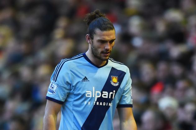LIVERPOOL, ENGLAND - JANUARY 31: Andy Carroll of West Ham United is substituted during the Barclays Premier League match between Liverpool and West Ham United at Anfield on January 31, 2015 in Liverpool, England.  (Photo by Shaun Botterill/Getty Images)
