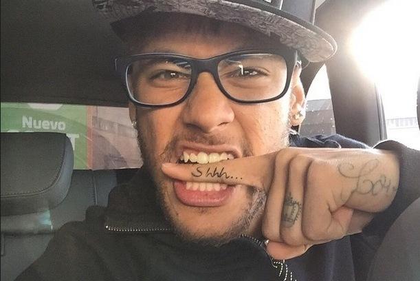 Barcelona And Brazil Star Neymar Has Shhh Tattoo On His Index