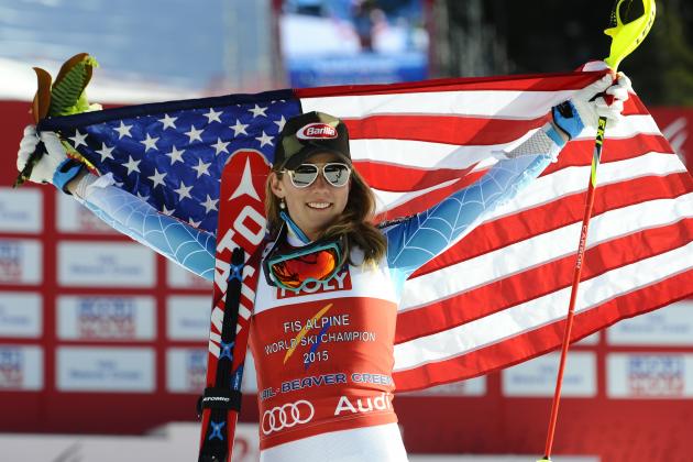 BEAVER CREEK, CO - FEBRUARY 14:  (FRANCE OUT) Mikaela Shiffrin of the USA wins the gold medal during the FIS Alpine World Ski Championships Women's Slalom on February 14, 2015 in Beaver Creek, Colorado.  (Photo by Alain Grosclaude/Agence Zoom/Getty Images)