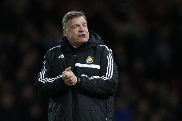 West Ham United’s manager Sam Allardyce watches his team play from the touchline during their English FA Cup third round replay soccer match between West Ham United and Everton at the Boleyn Ground stadium in London, Tuesday, Jan. 13,  2015. (AP Photo/Alastair Grant)
