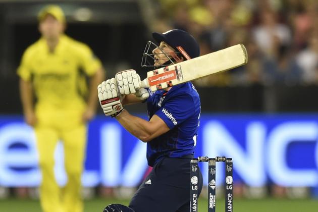 England's James Taylor plays a hook shot during their Cricket World Cup pool A match against Melbourne  in Melbourne, Australia, Saturday, Feb. 14, 2015. (AP Photo/Theo Karanikos)