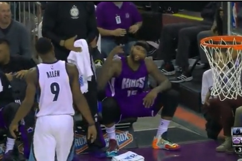 Kings' DeMarcus Cousins Kicks Chair, Curses at Grizzlies' Tony Allen After Foul
