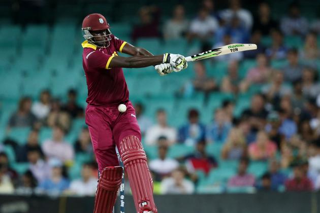 West Indies Jason Holder is hit while batting during their Cricket World Cup Pool B match South Africa in Sydney, Australia, Friday, Feb. 27, 2015. (AP Photo/Rick Rycroft)