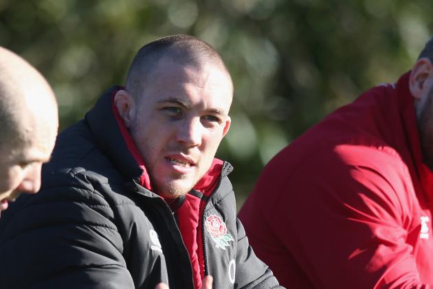 BAGSHOT, ENGLAND - FEBRUARY 17:  Mike Brown  who was injured in the match against Italy, sits out training during the England training session held at Pennyhill Park on February 17, 2015 in Bagshot, England.  (Photo by David Rogers/Getty Images)