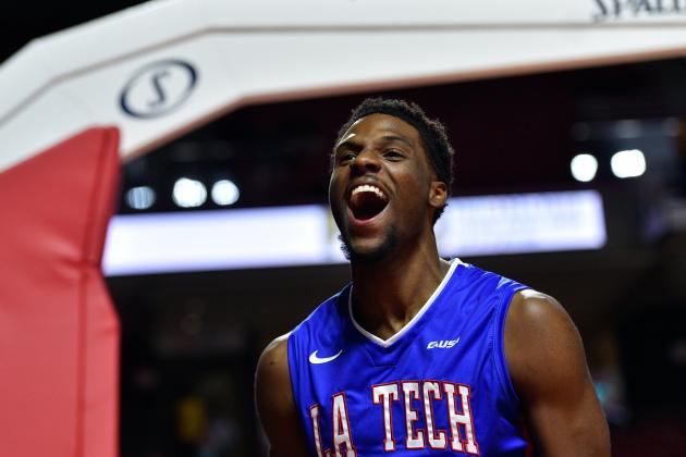 Nov 17, 2014; Philadelphia, PA, USA; Louisiana Tech Bulldogs forward Erik McCree (2) reacts after getting fouled against the Temple Owls at the Liacouras Center. Mandatory Credit: Derik Hamilton-USA TODAY Sports