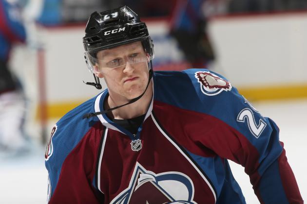 DENVER, CO - FEBRUARY 14: Nathan MacKinnon #29 of the Colorado Avalanche skates prior to the game against the Dallas Stars at the Pepsi Center on February 14, 2015 in Denver, Colorado.  (Photo by Michael Martin/NHLI via Getty Images)
