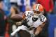 ORCHARD PARK, NY - NOVEMBER 30: Buster Skrine #22 of the Cleveland Browns warms up before the game against the Buffalo Bills at Ralph Wilson Stadium on November 30, 2014 in Orchard Park, New York. (Photo by Tom Szczerbowski/Getty Images)