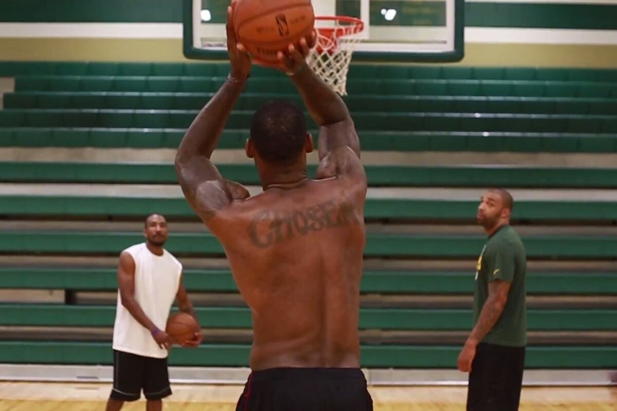 Lebron James And His High School Teammates Shot Around In Old Gym