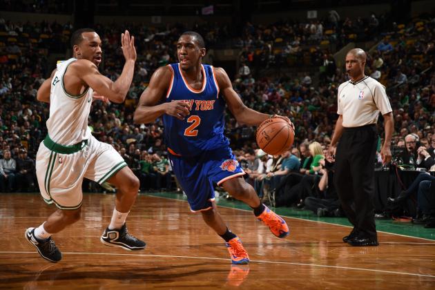 BOSTON, MA - FEBRUARY 25:  Langston Galloway #2 of the New York Knicks drives to the basket against the Boston Celtics on February 25, 2015 at TD Garden in Boston, Massachusetts.  NOTE TO USER: User expressly acknowledges and agrees that, by downloading and or using this Photograph, user is consenting to the terms and conditions of the Getty Images License Agreement. Mandatory Copyright Notice: Copyright 2015 NBAE (Photo by Brian Babineau/NBAE via Getty Images)