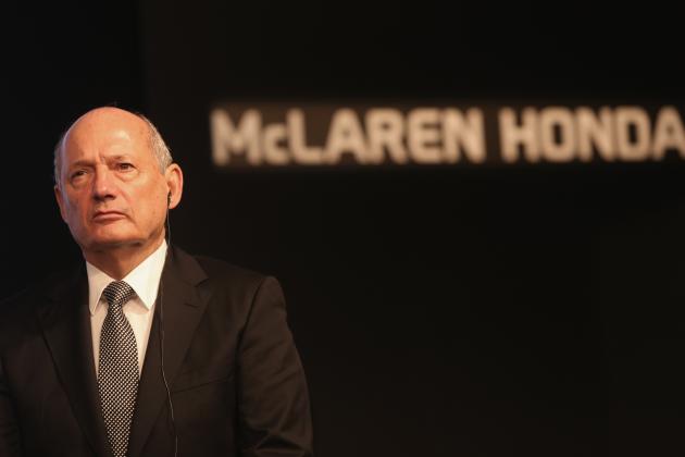 TOKYO, JAPAN - FEBRUARY 10: McLaren Technology Group Chairman and Chief Executive Officer Ron Dennis speaks during a press conference at the Honda Motor Co. headquarters on February 10, 2015 in Tokyo, Japan. Honda Motor Co., Ltd. held a press conference in the run-up to the Australian Grand Prix of the FIA Formula One World Championship (F1) happening in March 13-15, 2015. McLaren-Honda drivers Fernando Alonso and Jenson Button expressed their enthusiasm for the first race. (Photo by Chris McGrath/Getty Images for Honda Motor Co.)