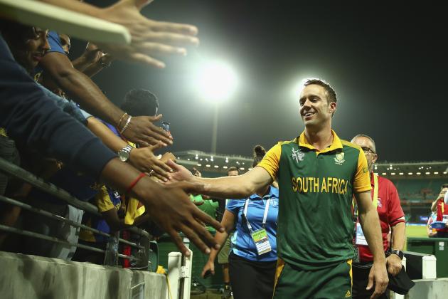 SYDNEY, AUSTRALIA - MARCH 18: AB de Villiers of South Africa leaves the ground during the 2015 ICC Cricket World Cup Quarter Final match between South Africa and Sri Lanka at Sydney Cricket Ground on March 18, 2015 in Sydney, Australia. (Photo by Ryan Pierse/Getty Images)