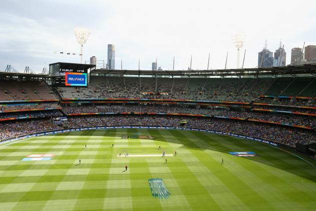 MELBOURNE, AUSTRALIA - MARCH 19: A general view during the 2015 ICC Cricket World Cup match between India and Bangldesh at Melbourne Cricket Ground on March 19, 2015 in Melbourne, Australia. (Photo by Robert Cianflone/Getty Images)