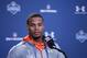 INDIANAPOLIS, IN - FEBRUARY 19: Running back Ameer Abdullah of Nebraska speaks to the media during the 2015 NFL Scouting Combine at Lucas Oil Stadium on February 19, 2015 in Indianapolis, Indiana. (Photo by Joe Robbins/Getty Images)