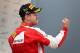 Sebastian Vettel celebrates his victory at the Malaysian Grand Prix.