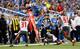 Dec 7, 2014; Detroit, MI, USA; Detroit Lions tight end Eric Ebron (85) makes a catch and looks for running room during the third quarter against the Tampa Bay Buccaneers at Ford Field. Mandatory Credit: Andrew Weber-USA TODAY Sports