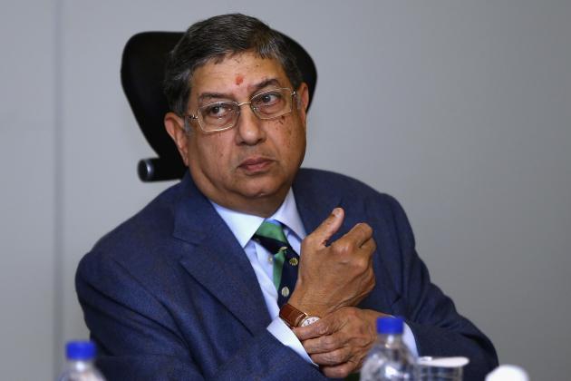 DUBAI, UNITED ARAB EMIRATES - JANUARY 28:  Narayanaswami Srinivasan, ICC Chairman attends the ICC Board Meeting at the ICC headquarters  on January 28, 2015 in Dubai, United Arab Emirates.  (Photo by Francois Nel/Getty Images)