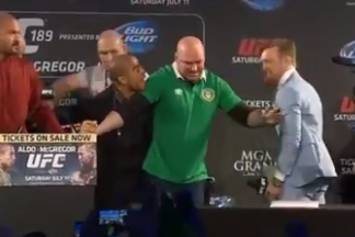 Aldo, Conor McGregor Come Blows at Press Conference in Dublin | Bleacher Report | Latest News, Videos and Highlights