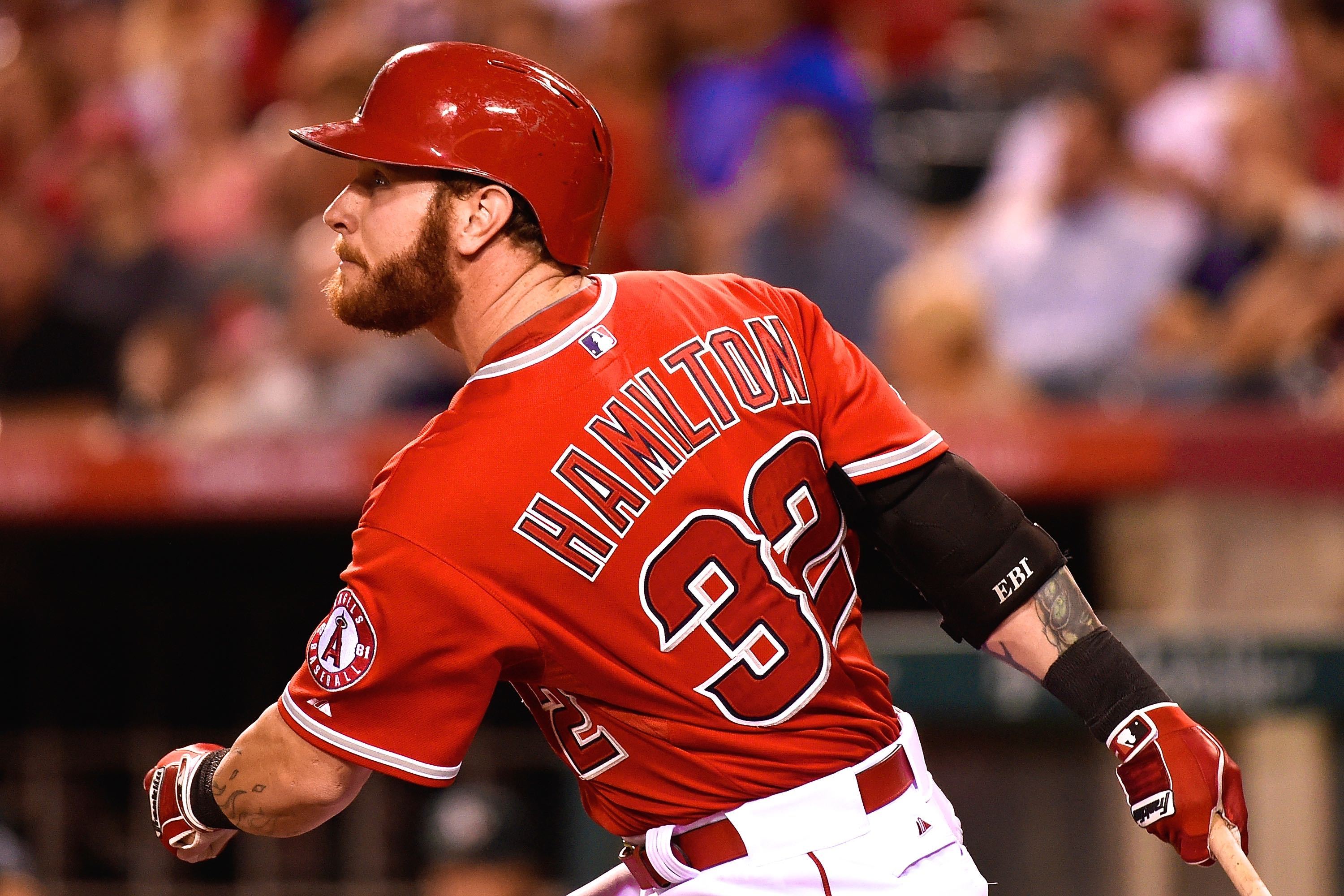 The Los Angeles Angels owner, Arte Moreno gives outfielder, Josh