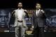 Floyd Mayweather Jr., left, and Manny Pacquiao, of the Philippines, pose for photos after a news conference, Wednesday, March 11, 2015, in Los Angeles. The two are scheduled to fight in Las Vegas on May 2. (AP Photo/Jae C. Hong)