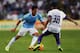 AL AIN, UNITED ARAB EMIRATES - MAY 15: Marcos Lopes of Manchester City competes for the ball with Saeed Mosabah Salem of Al Ain during the friendly match between Al Ain and Manchester at Hazza bin Zayed Stadium on May 15, 2014 in Al Ain, United Arab Emirates. (Photo by Francois Nel/Getty Images)