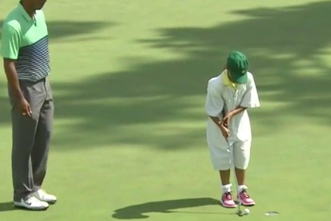 Tiger Woods Daughter Putts For Dad At Masters Par 3 Competition