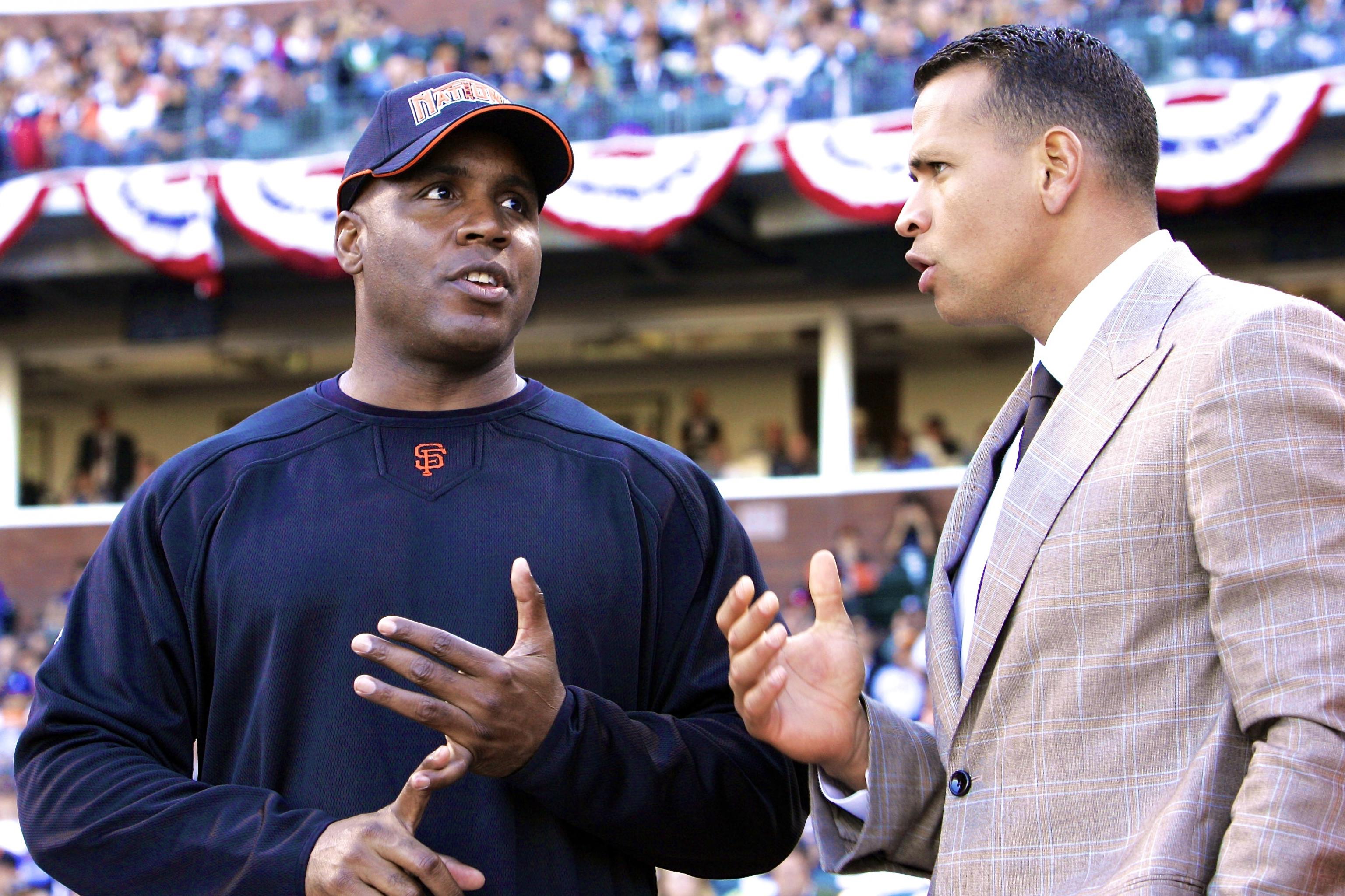 Alex Rodriguez getting hitting advice from Barry Bonds