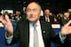 FIFA President Joseph Blatter gestures as he waits for the start of the 39th Ordinary UEFA Congress in Vienna, Austria, Tuesday, March 24, 2015. Blatter hit out at unnamed lawmakers for wanting boycotts of the 2018 World Cup in Russia and the 2022 event in Qatar. (AP Photo/Ronald Zak)