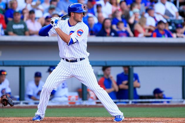 Mar 26, 2015; Mesa, AZ, USA; Chicago Cubs outfielder Kris Bryant (76) at bat during a spring training game against the Los Angeles Angels at Sloan Park. Mandatory Credit: Allan Henry-USA TODAY Sports