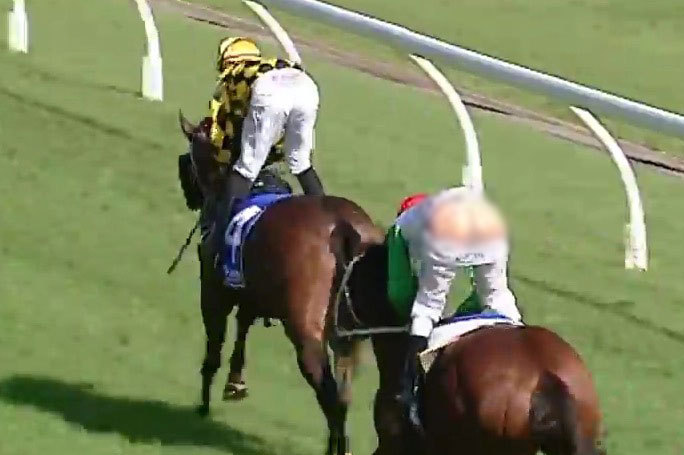 Jockey S Wardrobe Malfunction Leads To Mooning Crowd During Race