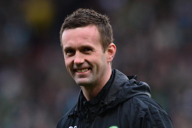 GLASGOW, SCOTLAND - MARCH 15 :  Celtic manager Ronny Deila all smiles after winning the League Cup during the Scottish League Cup Final between Dundee United and Celtic at Hamden Park on March 15, 2015 in Glasgow Scotland. (Photo by Mark Runnacles/Getty Images)