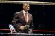 Vince McMahon, husband of Republican U.S. Senate candidate Linda McMahon, speaks to an audience during a WWE fan appreciation event in Hartford, Conn., Saturday, Oct. 30, 2010. Former World Wrestling Entertainment CEO McMahon is battling Richard Blumenthal, the Connecticut Attorney General, for the senate seat being vacated by the retiring Sen. Chris Dodd. (AP Photo/Jessica Hill)